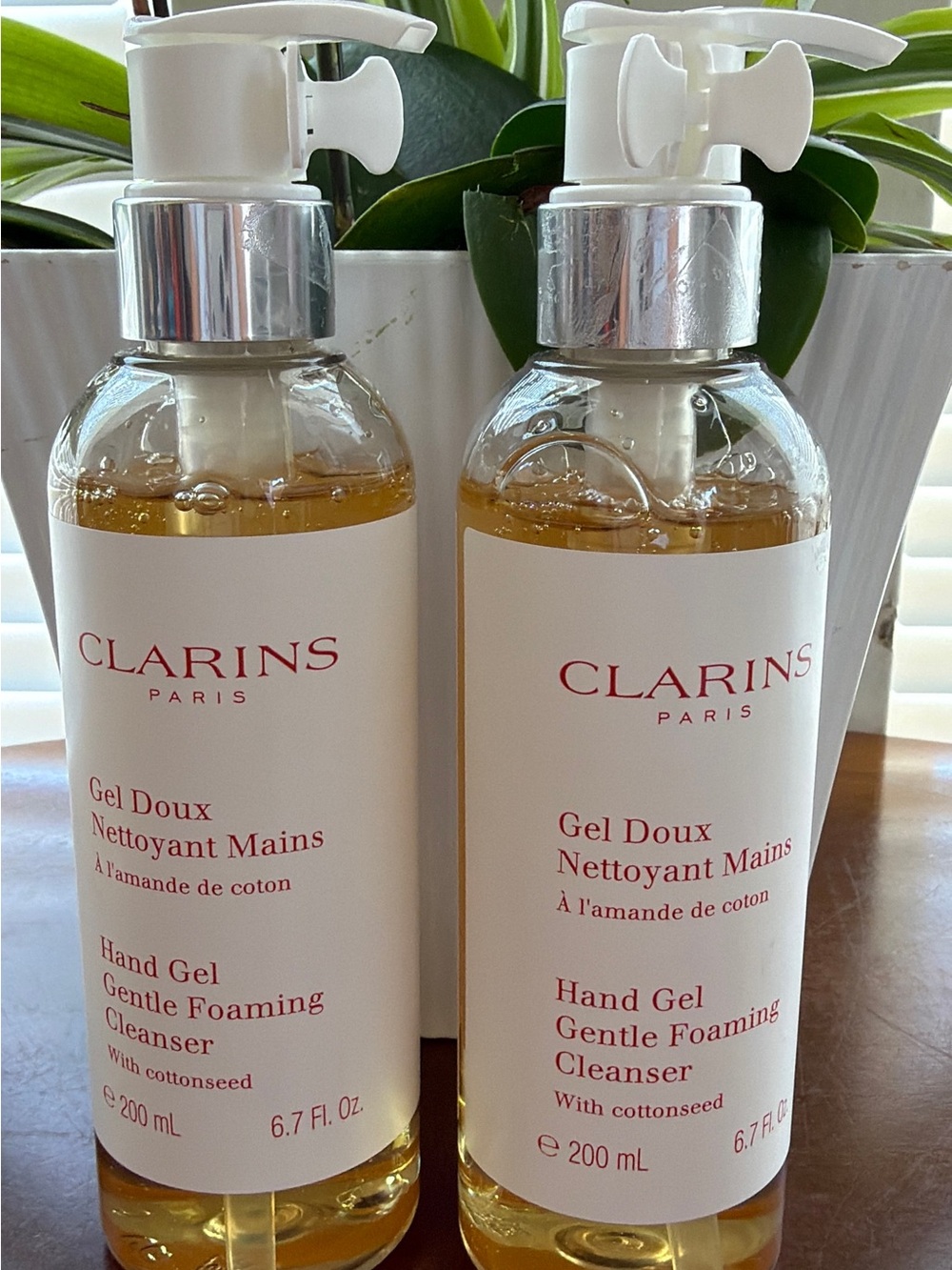 BUNDLE of 2,Clarins Gentle Foaming Hand Gel Cleanser - Clear and Gold